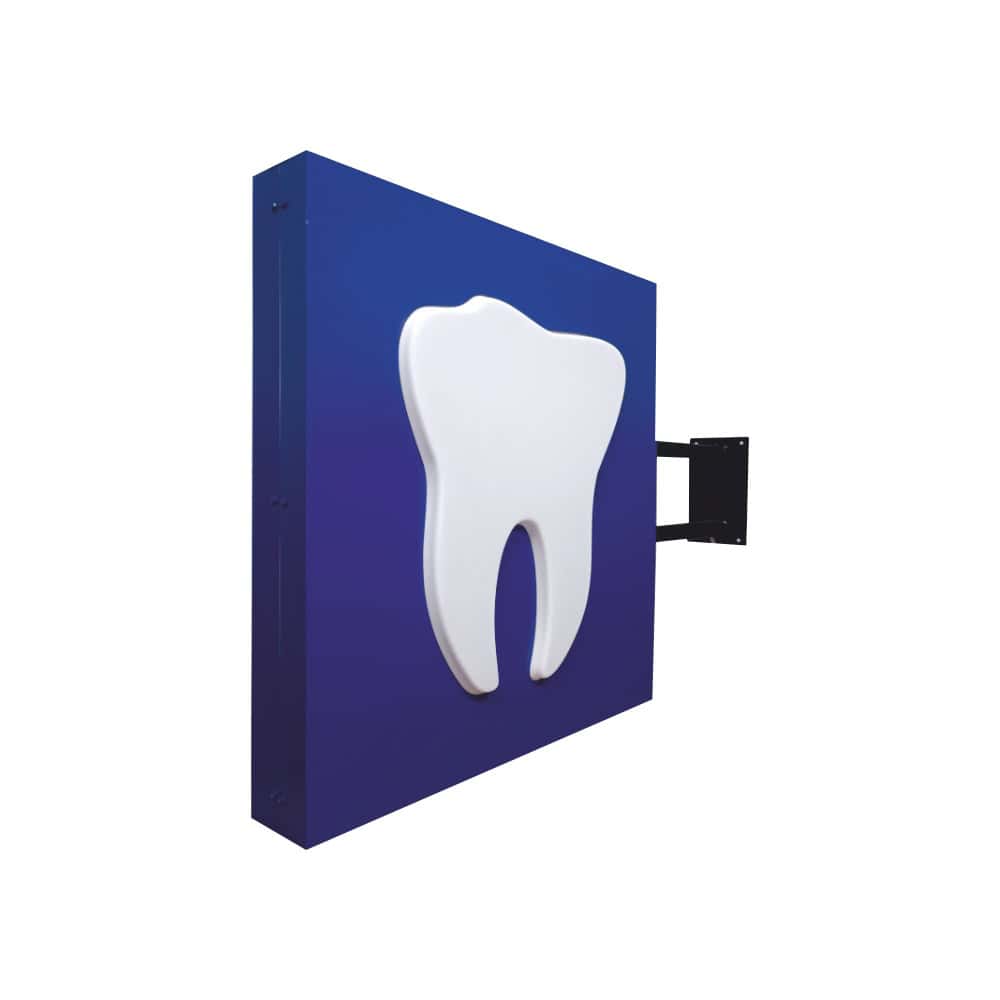 Diş Hekimi Tabelası 70x50 cm kabartmalı ışıklı (Ayaklı)